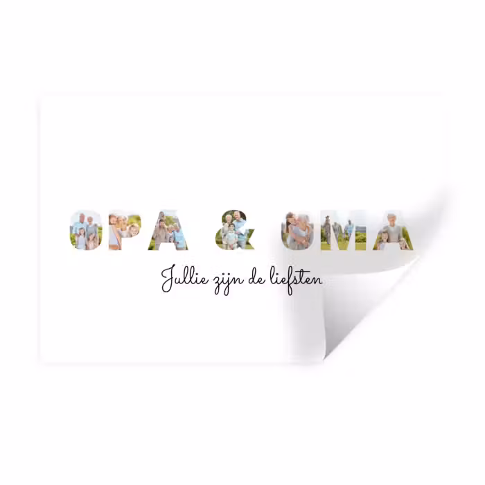 Gepersonaliseerde muursticker - Opa & Oma - Lettercollage