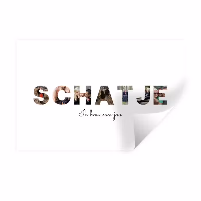 Gepersonaliseerde muursticker - Schatje - Lettercollage