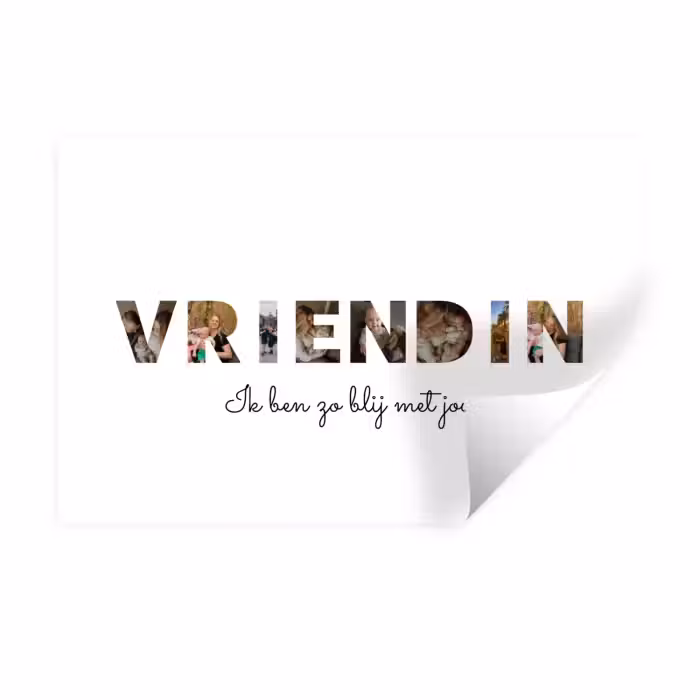 Gepersonaliseerde muursticker - Vriendin - Lettercollage