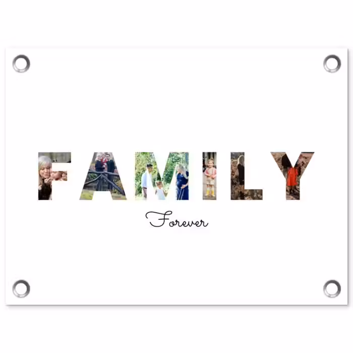 Gepersonaliseerde tuinposter - Family - Lettercollage