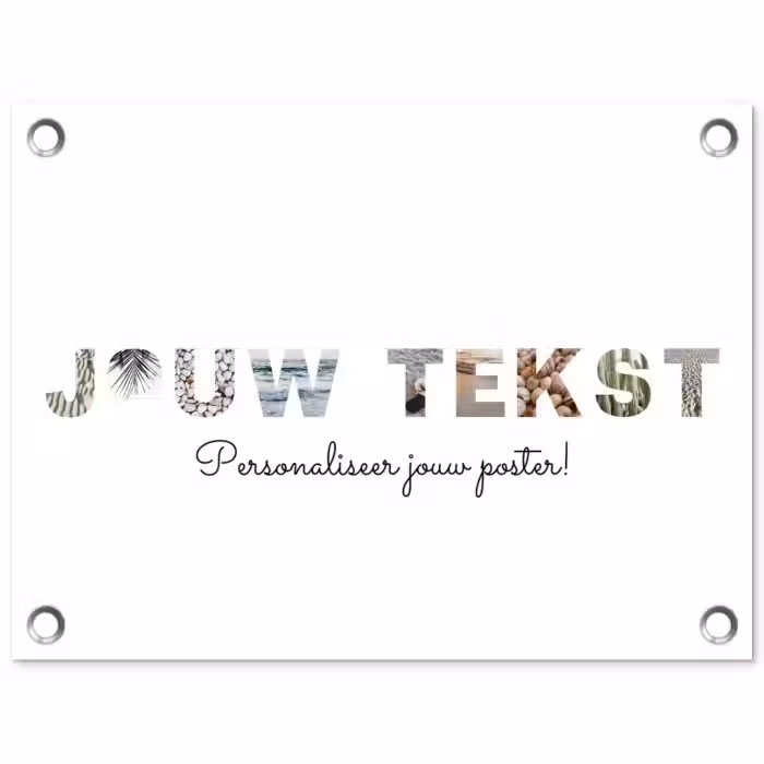 Gepersonaliseerde tuinposter - Jouw Tekst - Lettercollage
