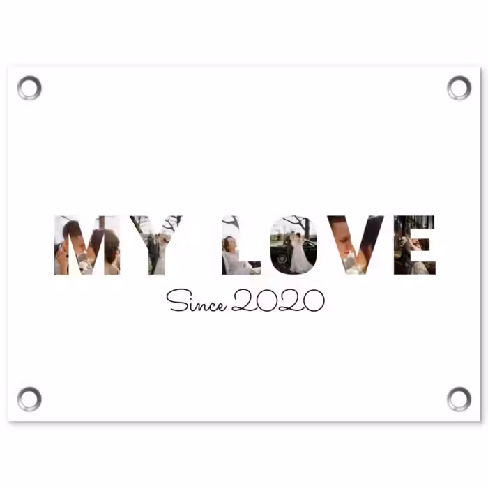 Gepersonaliseerde tuinposter - My Love - Lettercollage
