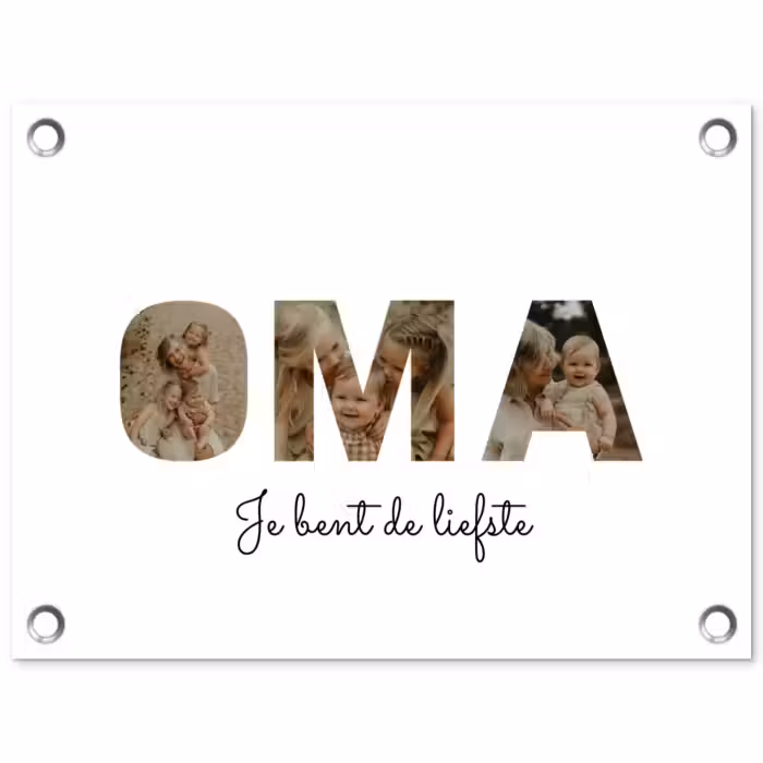 Gepersonaliseerde tuinposter - Oma - Lettercollage