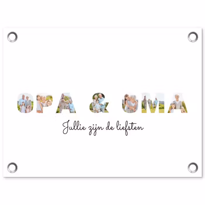 Gepersonaliseerde tuinposter - Opa & Oma - Lettercollage