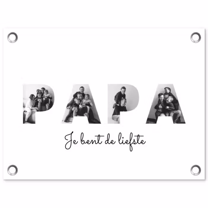 Gepersonaliseerde tuinposter - Papa - Lettercollage