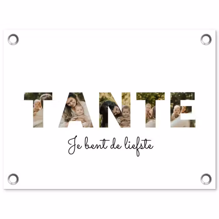 Gepersonaliseerde tuinposter - Tante - Lettercollage
