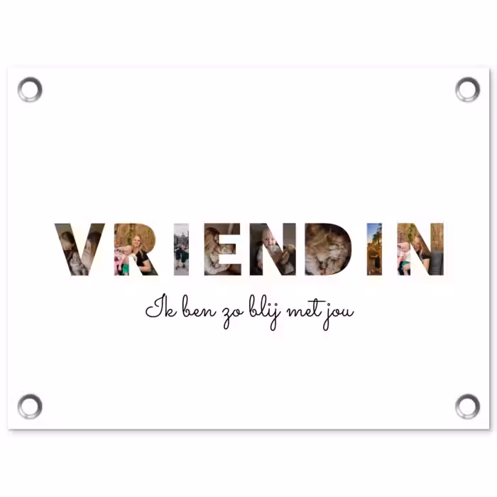 Gepersonaliseerde tuinposter - Vriendin - Lettercollage