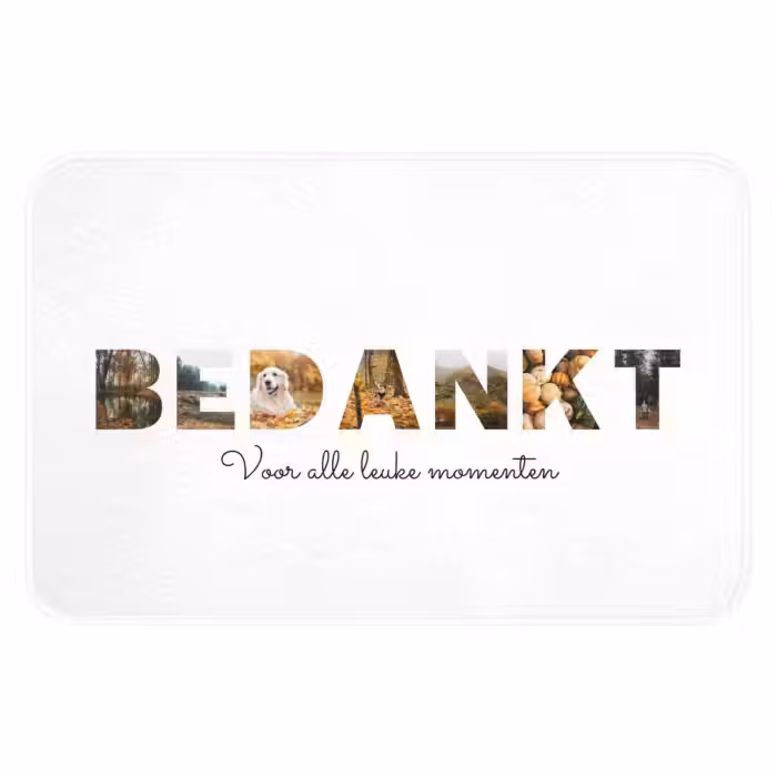 Gepersonaliseerde WC Mat - Bedankt - Lettercollage