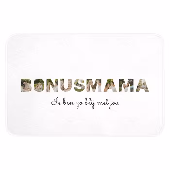 Gepersonaliseerde WC Mat - Bonusmama - Lettercollage