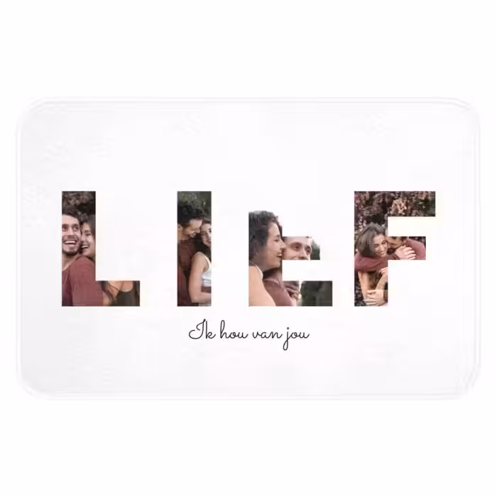 Gepersonaliseerde WC Mat - Lief - Lettercollage