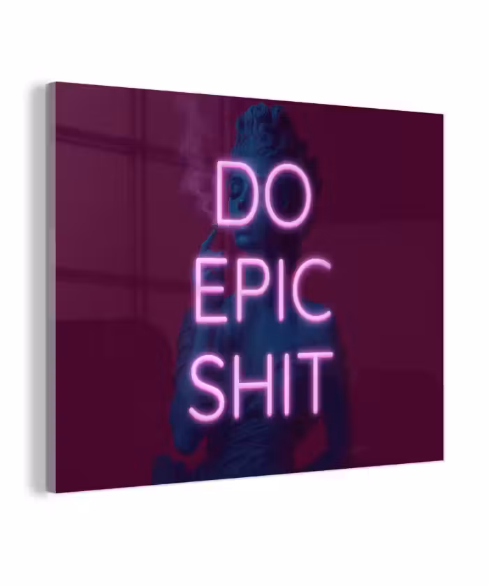 Glas schilderij - Buste - Neon - LED - Letters