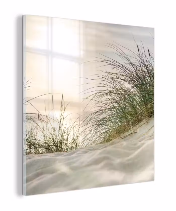 Glas schilderij - Duin - Waddeneilanden - Water
