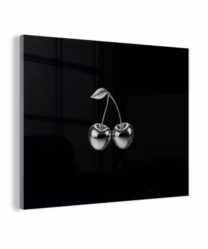 Glas schilderij - Kers - Luxueus - Metallic