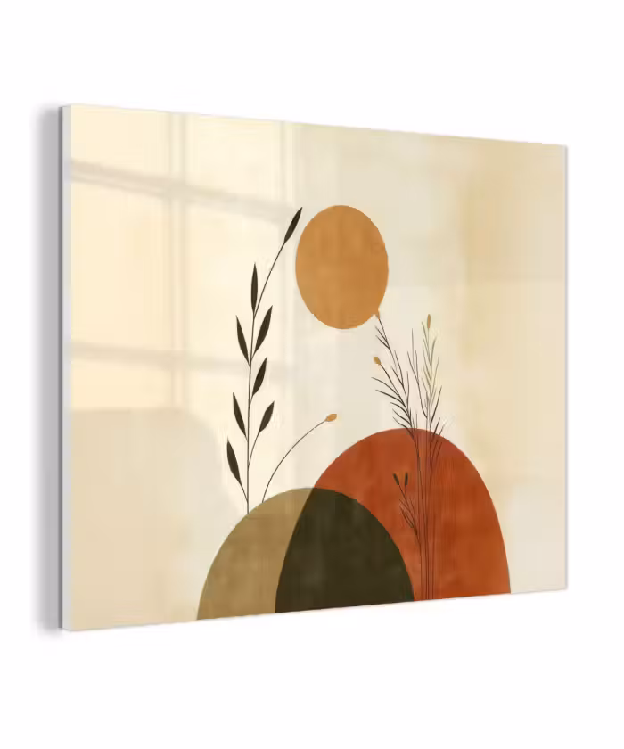 Glas schilderij - Planten - Abstract - Vormen