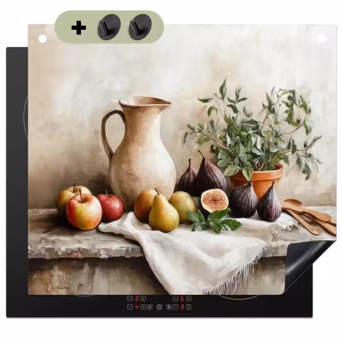 Inductie beschermer en spatscherm (2in1) - Fruit - Kruiden - Landelijk