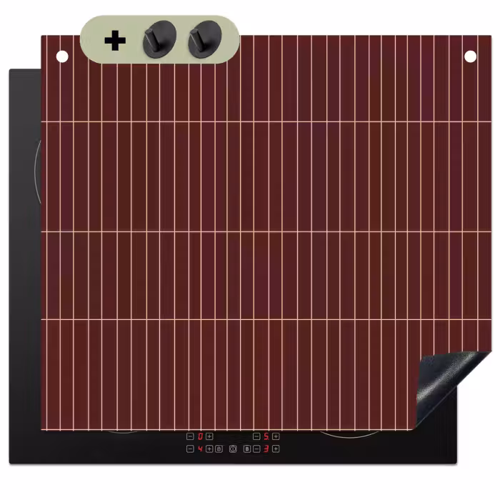 Inductie beschermer en spatscherm (2in1) - Lijnen - Patroon - Bordeaux