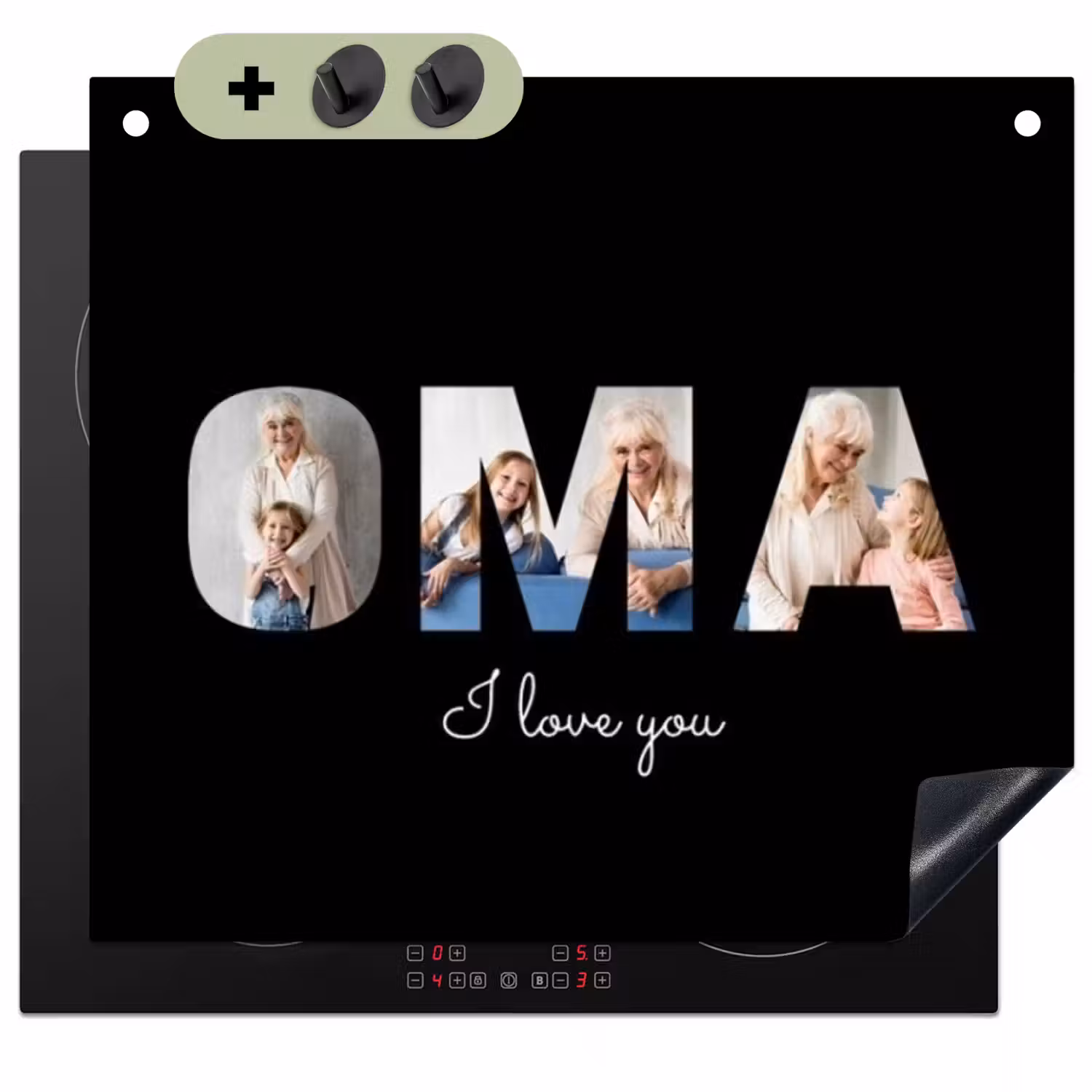 2 in 1 Inductie beschermer - Oma met foto's