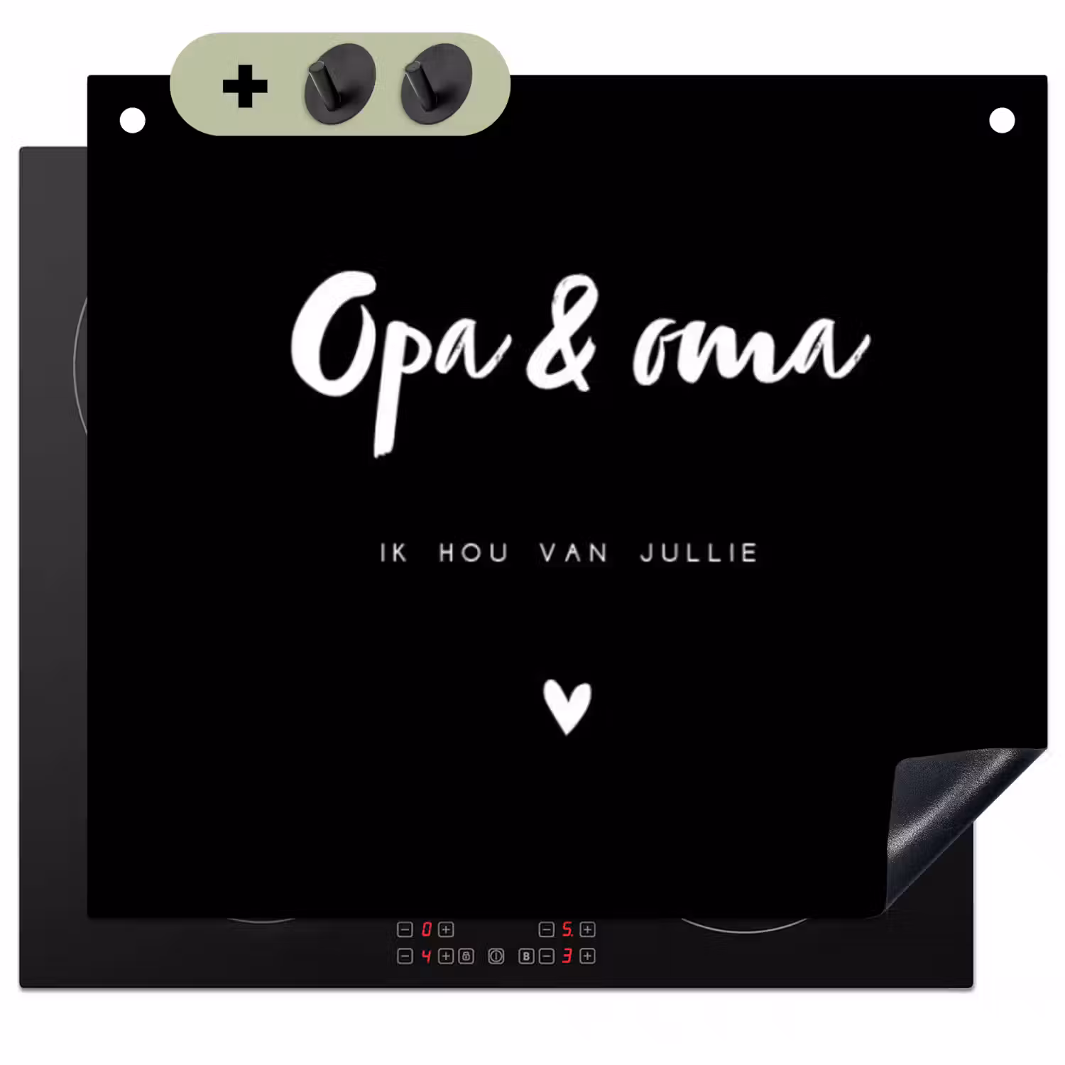 2 in 1 Inductie beschermer - Opa en Oma met tekst