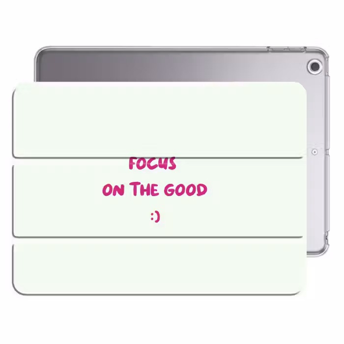 iPad hoes - Focus - Beige - Roze - Smiley