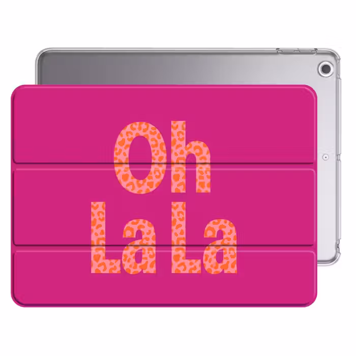 iPad hoes - Oh la la - Luipaardprint - Roze