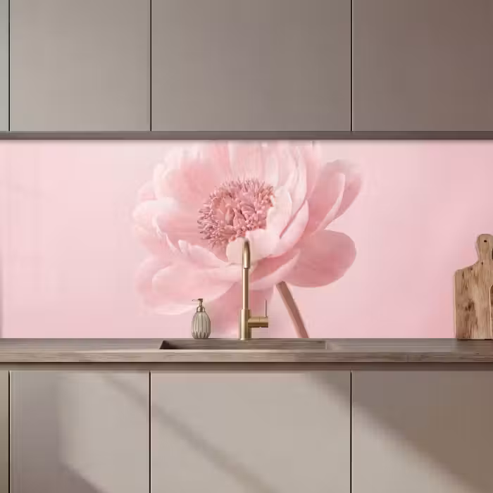 Keuken achterwand - Bloem - Pioenroos - Roze