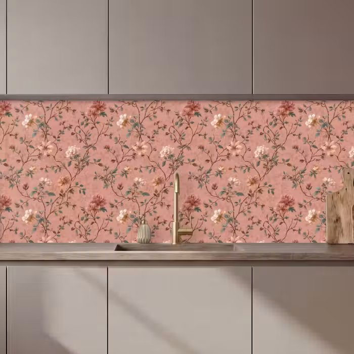 Keuken achterwand - Botanisch - Bloemen - Roze