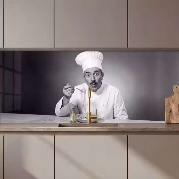 Keuken achterwand - Chef - Spaghetti - Pasta