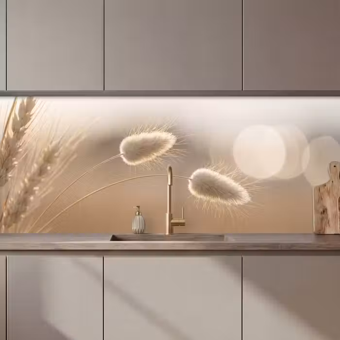 Keuken achterwand - Hazestaartgras - Graanharen - Zonlicht
