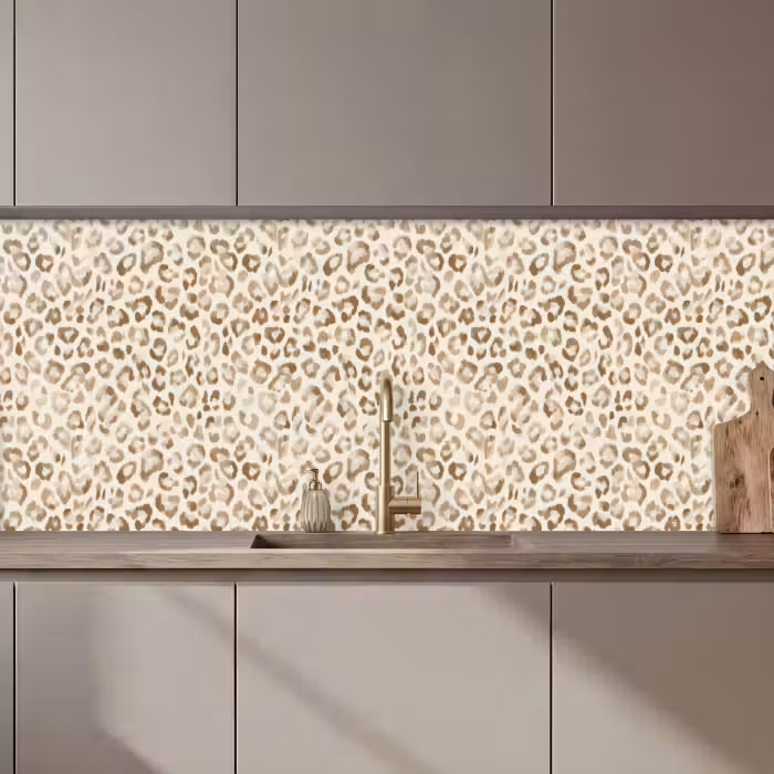 Keuken achterwand - Luipaard - Klassiek - Beige