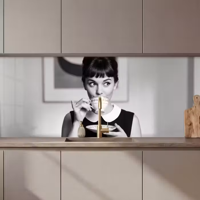 Keuken achterwand - Portret - Thee - Vrouw
