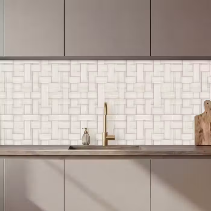 Keuken achterwand - Vlechtwerk - Banen - Beige