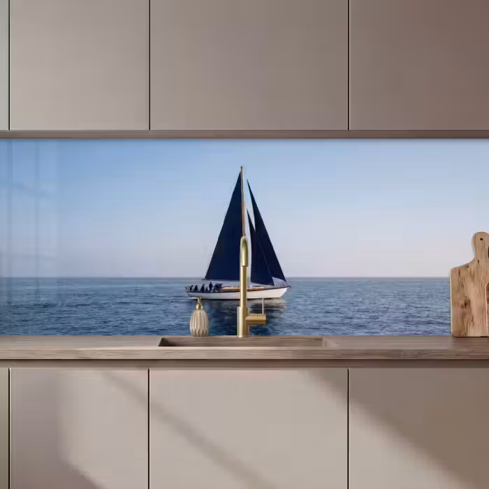 Keuken achterwand - Zeilboot - Zee - Blauw