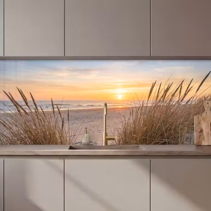 Keuken achterwand - Zonsondergang - Duinen - Zee