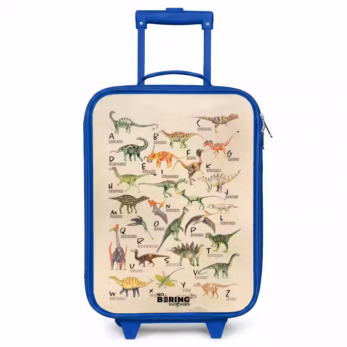 Kinderkoffer - Blauw - Dino alfabet