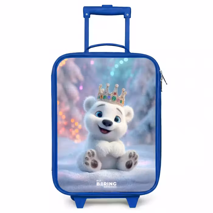 Kinderkoffer - Blauw - IJsbeer - Kroon - Winter
