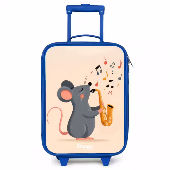 Kinderkoffer - Blauw - Muis - Saxofoon - Muziek