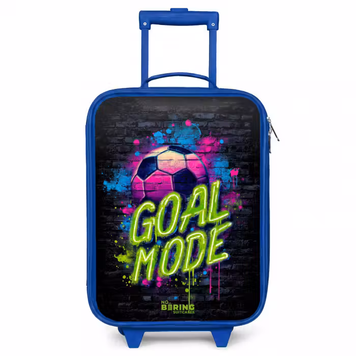 Kinderkoffer - Blauw - Neon - Graffiti - Voetbal - Kleurrijk