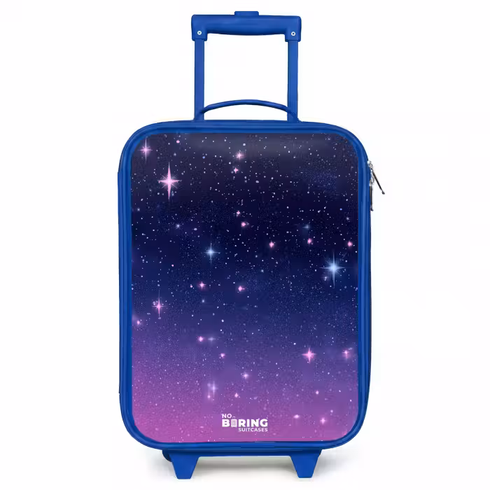 Kinderkoffer - Blauw - Sterren - Galaxy - Blauw - Roze