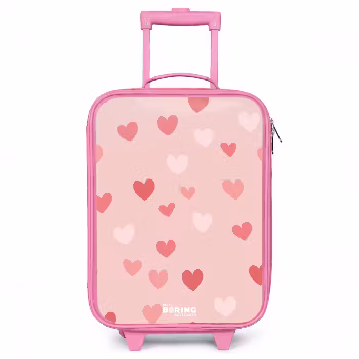 Kinderkoffer - Roze - Hartjes