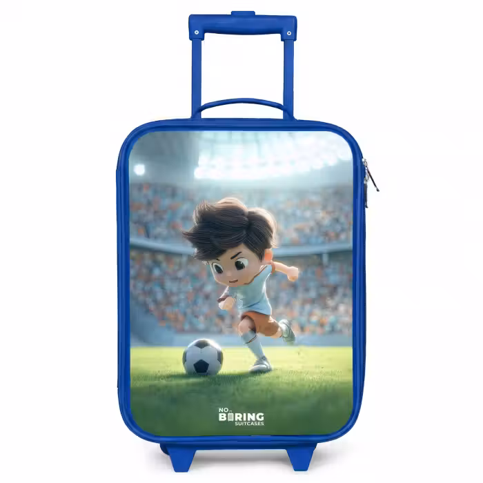 Kinderkoffer - Blauw - Jongen - Voetbal - Stadion - Zonlicht