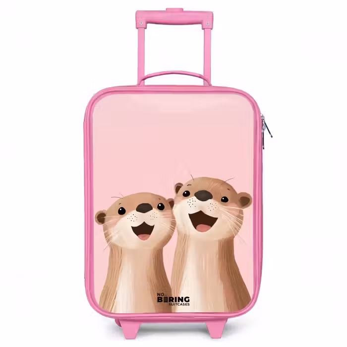 Kinderkoffer - Roze - Otters - Lachen - Roze - Illustratie