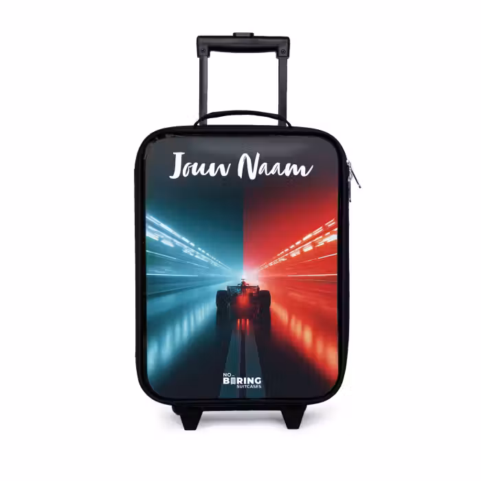 Kinderkoffers met naam - Raceauto - Verlichting - Neon - Rood