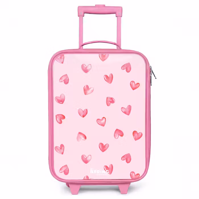 Kinderkoffer - Roze - Roze hartjes