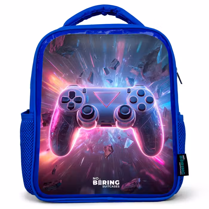 Kinderrugzak - Blauw - Game - Controller - Neon