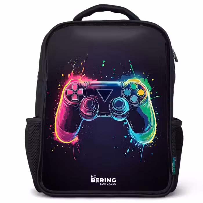 Kinderrugzak - Zwart - Game - Controller - Kleurrijk