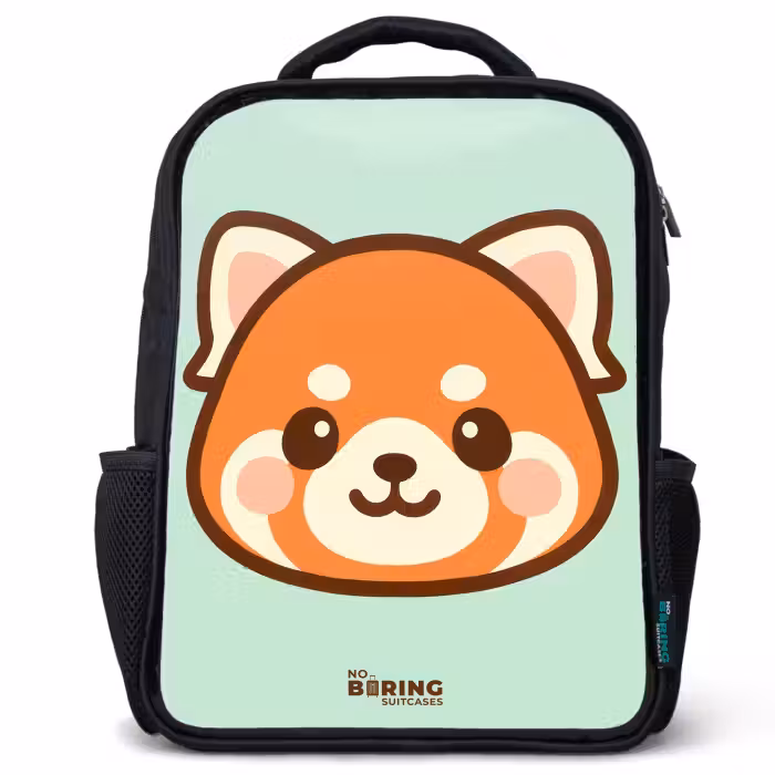 Kinderrugzak - Zwart - Kawai - Rode panda - Groen