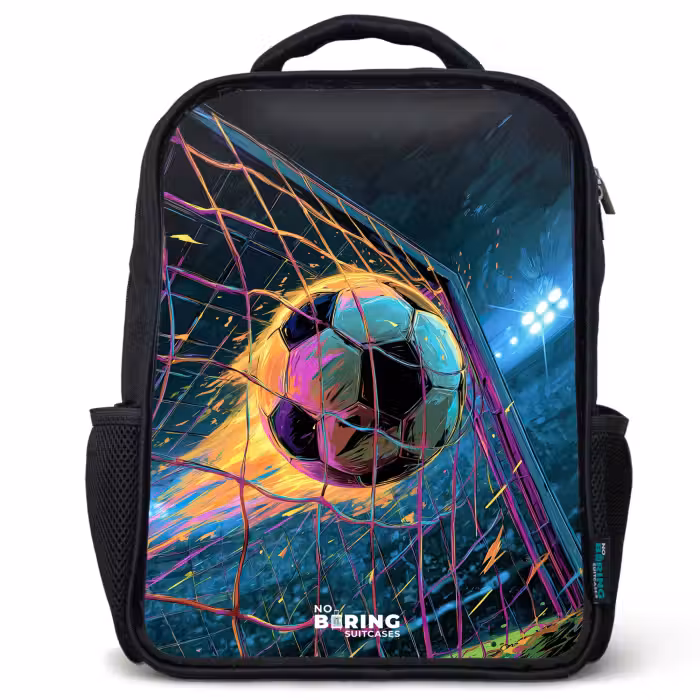 Kinderrugzak - Zwart - Neon - Net - Voetbal - Kleurrijk