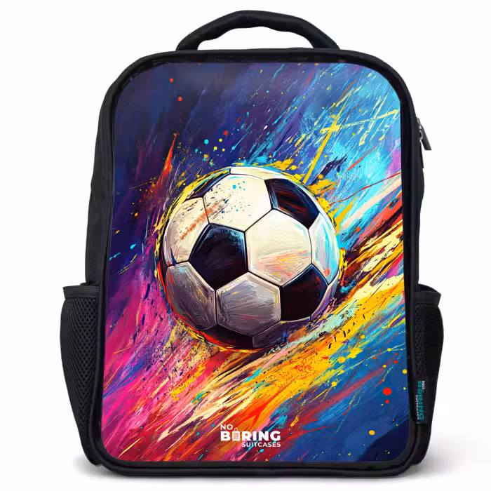 Kinderrugzak - Zwart - Neon - Voetbal - Kleurrijk