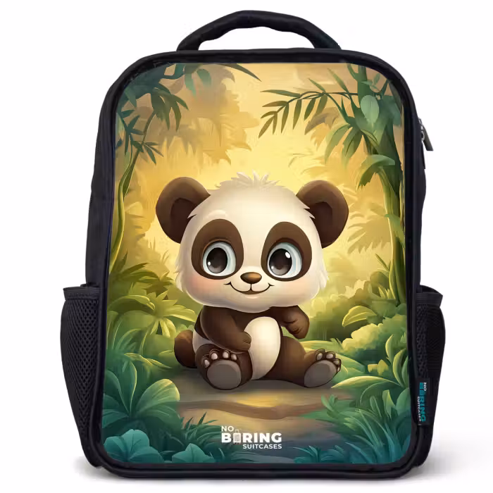 Kinderrugzak - Zwart - Panda - Bamboebos - Groen