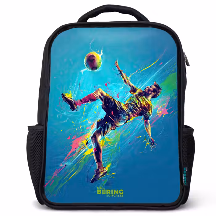 Kinderrugzak - Zwart - Neon - Voetbal - Schop - Kleurrijk